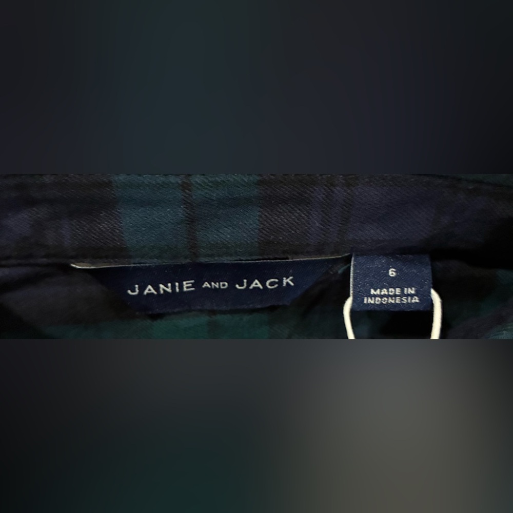 NWT- Janie and Jack Tartan Flannel Shirt - Picture 4 of 4